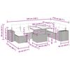 vidaXL 9 pcs conjunto sof&aacute;s jardim almofad&otilde;es vime PE/ac&aacute;cia cinzento