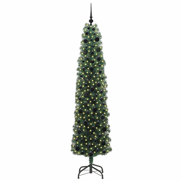 vidaXL &Aacute;rvore de Natal Artificial Verde 210 cm PVC e A&ccedil;o e Pl&aacute;stico