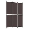 vidaXL Biombo/divis&oacute;ria com 3 pain&eacute;is 150x220 cm tecido castanho