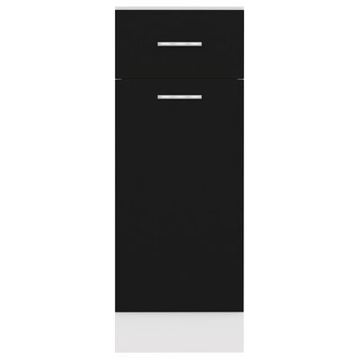 vidaXL Armário inferior com gavetas 30x46x81,5 cm contraplacado preto