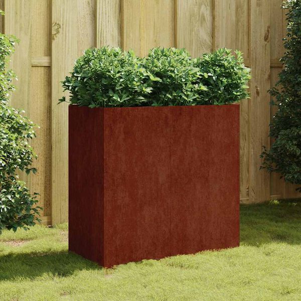 vidaXL Vaso/floreira 80x40x80 cm a&ccedil;o corten