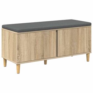 vidaXL Banco de Hall com almofada Carvalho Sonoma 60 x 38 x 46 cm