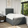 vidaXL Cama boxspring com colch&atilde;o 120x190 cm tecido cinzento-escuro