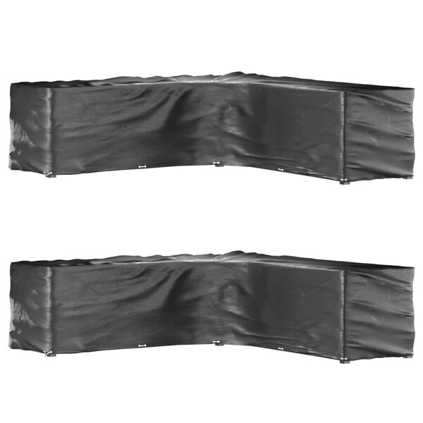 vidaXL Capas p/ mob&iacute;lia jardim forma de L 2 pcs 20 ilh&oacute;s 300x300x90 cm
