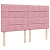 moldura de cama otomana vidaXL com colch&atilde;o rosa 200x200cm Veludo