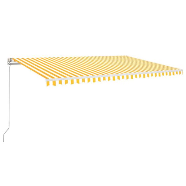 vidaXL Toldo retr&aacute;til manual 500x300 cm amarelo e branco