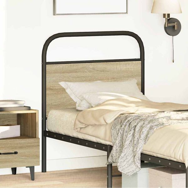 vidaXL Cabeceira de cama 80 cm derivados madeira/a&ccedil;o carvalho sonoma