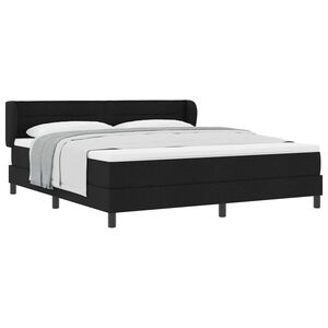 vidaXL Cama Box com colch&atilde;o com cabeceira Preto 180 x 200 cm tecido