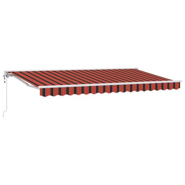 vidaXL Toldo Retr&aacute;til Laranja e Preto 350 x 200 cm Poli&eacute;ster e Metal