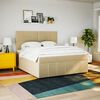vidaXL Cama com molas/colch&atilde;o 180x200 cm tecido cor creme