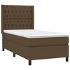 vidaXL Cama box spring c/ colch&atilde;o/LED 100x200cm tecido castanho-escuro