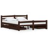 vidaXL Estrutura de cama c/ 4 gavetas 160x200 cm pinho castanho-escuro