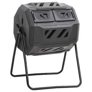 vidaXL Caixote de compostagem para jardim 73x64x95 cm 160 L preto