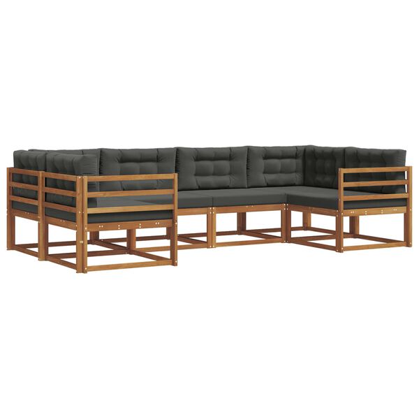 vidaXL Conjunto de Sof&aacute;s para Exterior 6 pcs Natural e Antracite