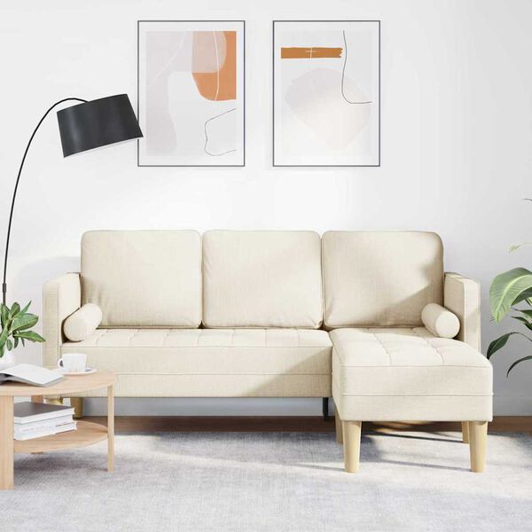 vidaXL Conjunto de Sof&aacute;s Linho 173 x 131 x 67 cm Poli&eacute;ster