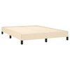 vidaXL Estrutura de cama sem colchão 140x190 cm tecido cor creme