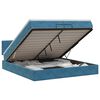 vidaXL Cama ottoman com colch&atilde;o Azul Escuro 200 x 200 cm Veludo