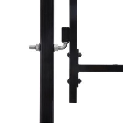 vidaXL Portão de vedação individual com topo arqueado aço 1x1,5m preto