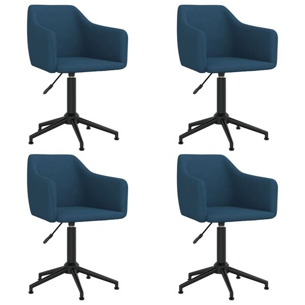vidaXL Cadeiras de jantar girat&oacute;rias 4 pcs veludo azul