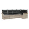 vidaXL Conjunto de Sof&aacute; de Jardim 5 unid. Cinzento-claro vime PE