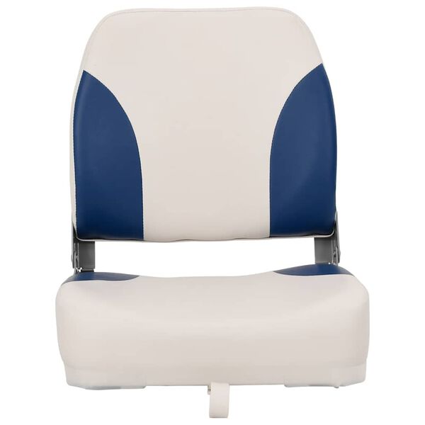 vidaXL Conjunto de 1 assento de barco dobr&aacute;vel com almofada azul/branco