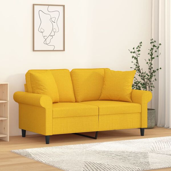 vidaXL Almofadas decorativas 2 pcs 40x40 cm tecido amarelo-claro
