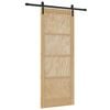 vidaXL Porta Deslizante Natural 83 x 211 cm Madeira de Pinho Maci&ccedil;a