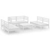 vidaXL 7 pcs conjunto lounge de jardim pinho maci&ccedil;o branco