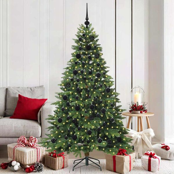 vidaXL &Aacute;rvore de Natal Artificial com 300 LEDs Verde 180 cm PE e PVC