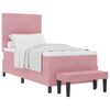 vidaXL Cama Box com cabeceira Rosa 200 x 100 cm Veludo
