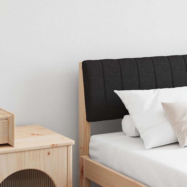 vidaXL Cabeceira estofada Preto 180 cm Madeira de Pinheiro S&oacute;lida