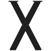 vidaXL P&eacute;s para mesa de jantar em formato de X, 2 pe&ccedil;as, preto, 50x(72-73) cm, a&ccedil;o