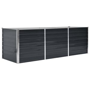 vidaXL Canteiro elevado jardim a&ccedil;o galvanizado 240x80x77 cm antracite