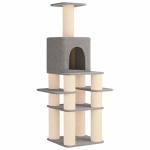vidaXL &Aacute;rvore para gatos com postes de sisal Cinzento-claro 180 cm