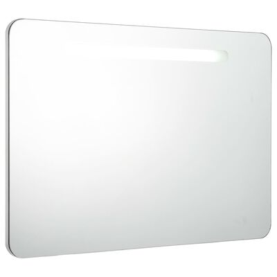 vidaXL Armário espelhado para casa de banho com LED 80x9,5x55 cm