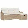 vidaXL Conjunto de Sof&aacute; de Jardim com almofada 4 pcs Rattan Sint&eacute;tico