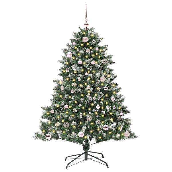vidaXL &Aacute;rvore de Natal Artificial Verde 150 cm PVC, Pl&aacute;stico e A&ccedil;o