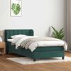 vidaXL Cama com molas/colch&atilde;o verde-escuro 90x210 cm veludo