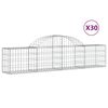 vidaXL Cestos gabião arqueados 30pcs 200x30x40/60 cm ferro galvanizado