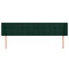 vidaXL Cabeceira de cama c/ abas veludo 203x16x78/88cm verde-escuro