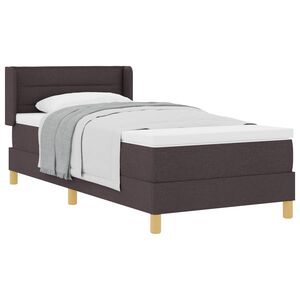 vidaXL Cama Box com colch&atilde;o Marrom Escuro 200 x 90 cm Poli&eacute;ster