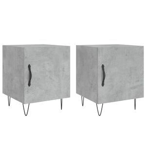 vidaXL Mesa cabeceira 2pcs 40x40x50 cm derivados madeira cinza cimento