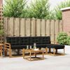 vidaXL Conjunto de Sof&aacute;s para Exterior 6 pcs Natural e Preto