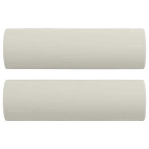 vidaXL Almofadas decorativas 2 pcs &Oslash;15x50 cm veludo cor creme