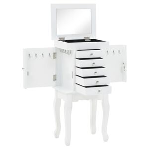 vidaXL M&oacute;vel guarda-joias de p&eacute; branco