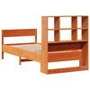 vidaXL Cama com estante sem colch&atilde;o 75x190cm pinho maci&ccedil;o castanho-mel