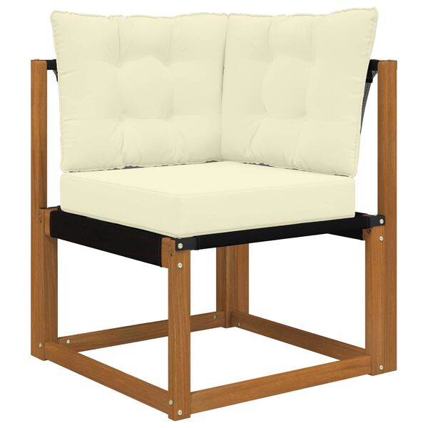 vidaXL Almofada para Sof&aacute; Externo 3 pcs Creme Poli&eacute;ster