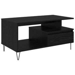 vidaXL Mesa de centro Carvalho Preto 90 x 49 x 45 cm