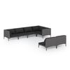 vidaXL 7 pcs conj. lounge jardim c/ almofad&otilde;es vime PE cinzento-escuro