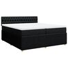vidaXL Cama com molas/colch&atilde;o 200x200 cm tecido preto